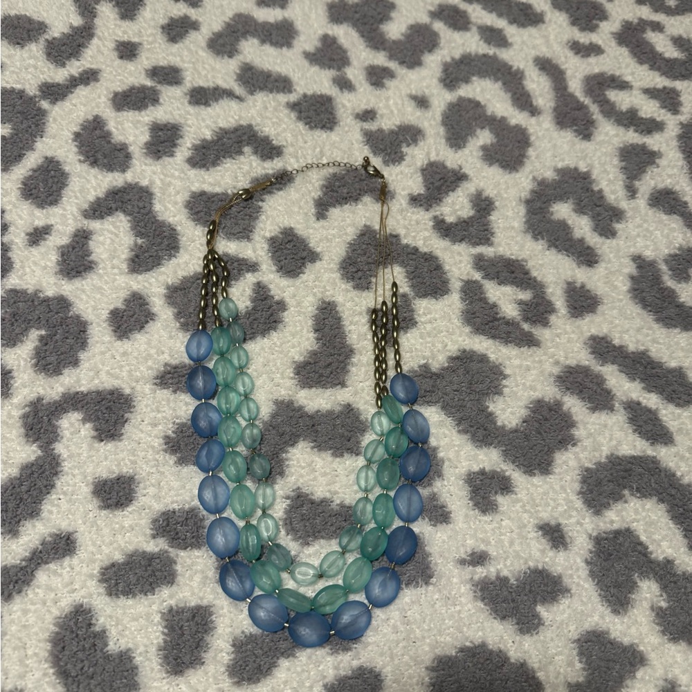 Elegant Blue and Green Beaded Necklace